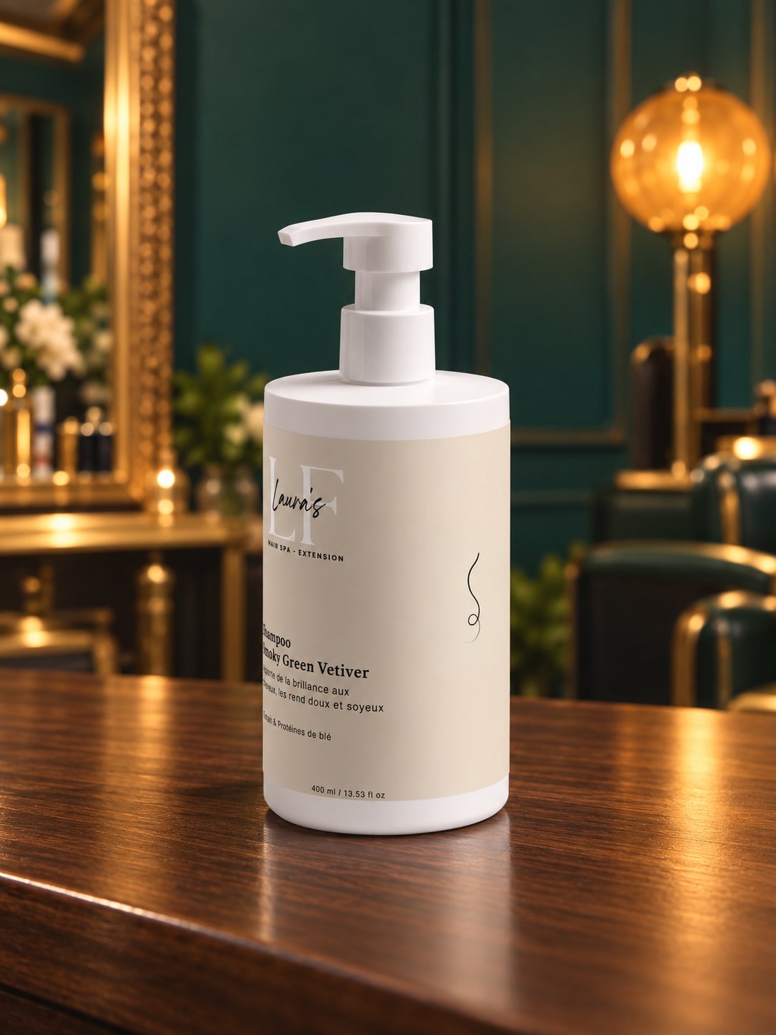 Shampoing brillance au vétiver — 400 ml — ambiance rétro repair
